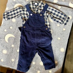 Baby Gap Blue Overalls Set